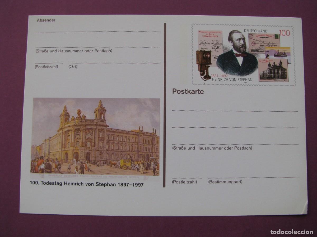 Sellos: ENTERO POSTAL DE ALEMANIA 1997. HEINRICH VON STEPHAN