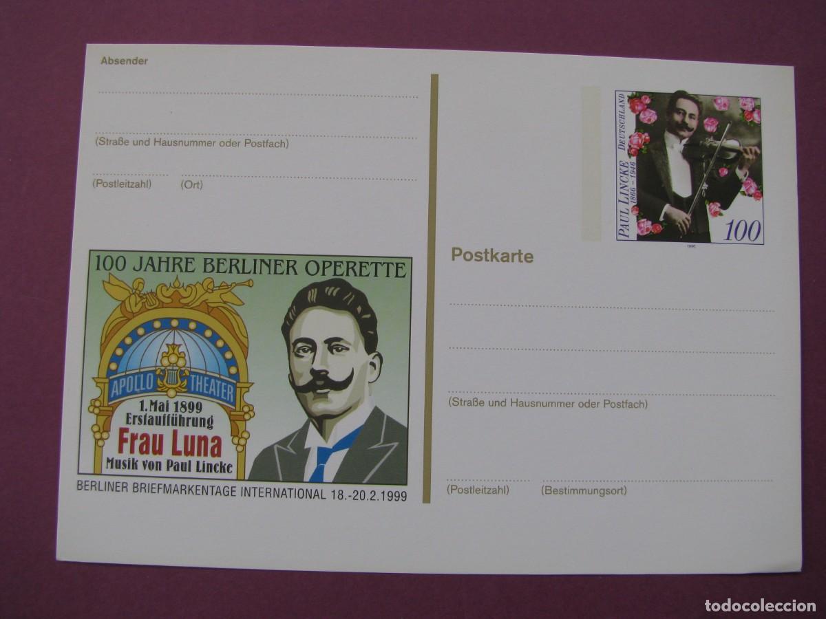 Sellos: ENTERO POSTAL DE ALEMANIA 1999. 100 JAHRE BERLINER OPERETTE