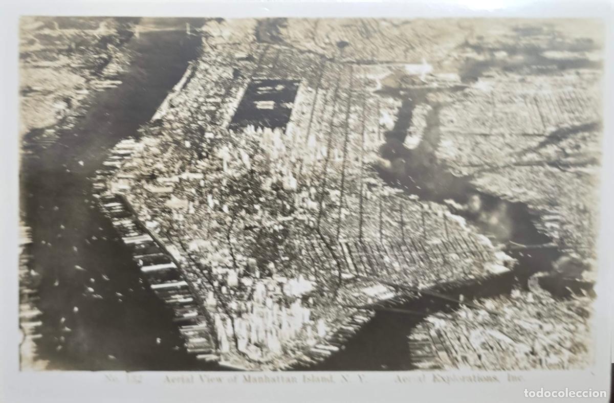 Francobolli: CMI) 1930. USA. AERIAL VIEW OF MANHATTAN ISLAND IN NEW YORK. POSTAL CORRESPONDENCE PRINTED BY AERIAL