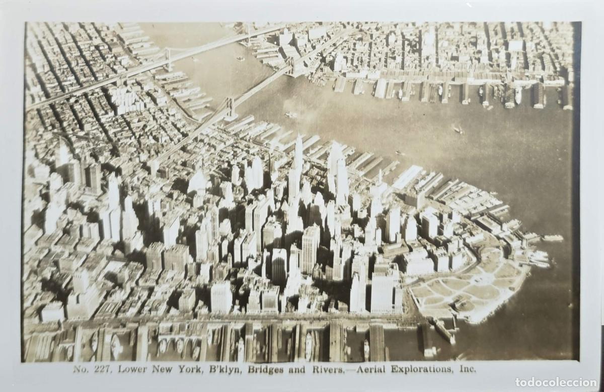Francobolli: CMI) 1935. USA. LOWER NEW YORK, BROOKLYN BRIDGES AND RIVERS. COLLECTIBLE PHOTOGRAPHY BY AERIAL EXPLO
