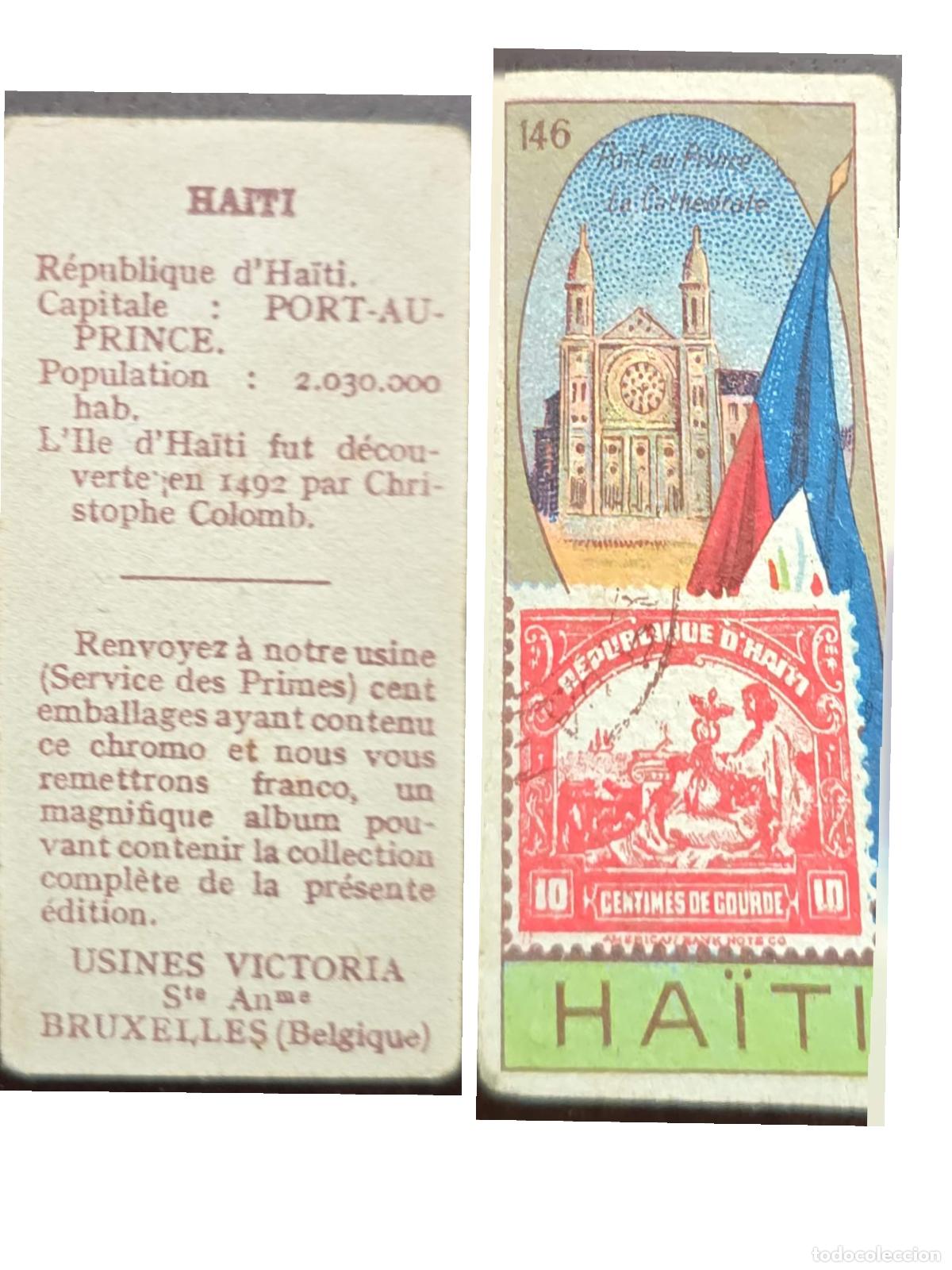 Francobolli: CMI) 1930. HAITI. FA&Ccedil;ADE OF THE PORT-AU-PRINCE CATHEDRAL ALONG THE NATIONAL FLAG. COLLECTIBLE CHROMO