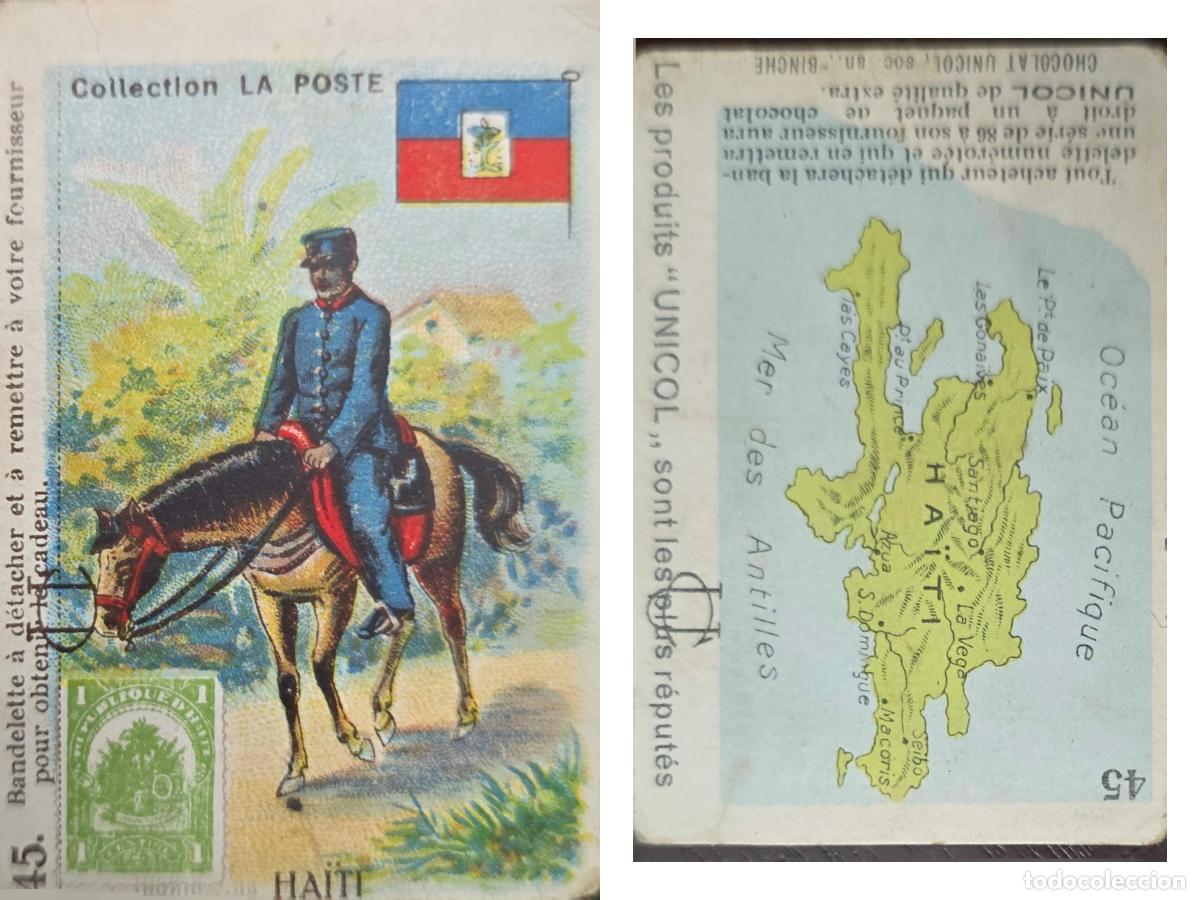 Francobolli: CMI) 1925. HAITI. CACAO ET CHOCOLAT UNICOL ISSUE / POSTAL RIDER FRONT AND INVERTED BACK MAP OF THE I