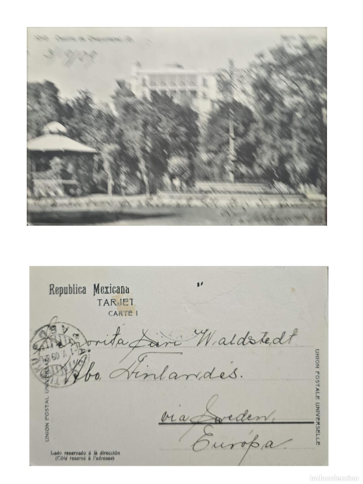 Sellos: CMI) 1908. MEXICO. HISTORICAL VIEW OF A PUBLIC SQUARE OR PARK WITH A BANDSTAND, IN SHADES OF GRAY. P