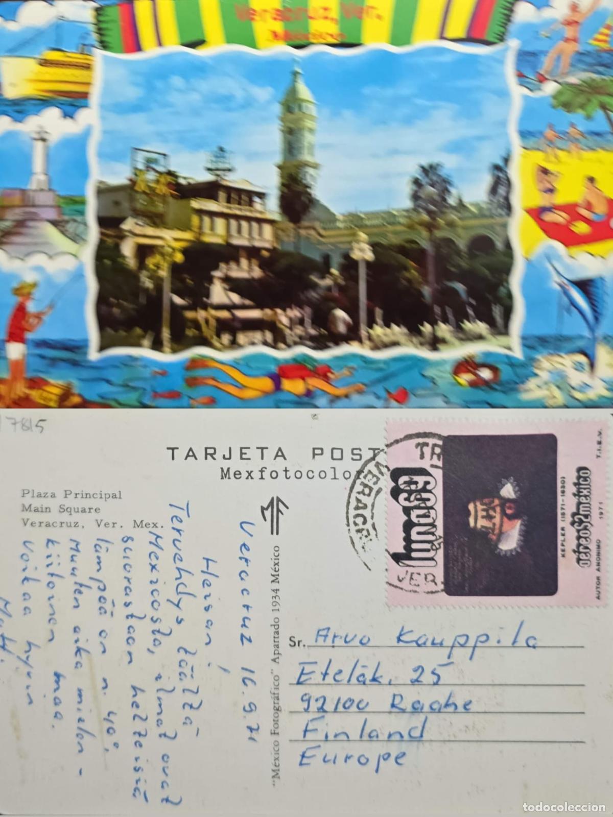 Sellos: CMI) 1971. MEXICO. MAIN SQUARE OF VERACRUZ FEATURING COLONIAL ARCHITECTURE. POSTCARD. COMMEMORATIVE