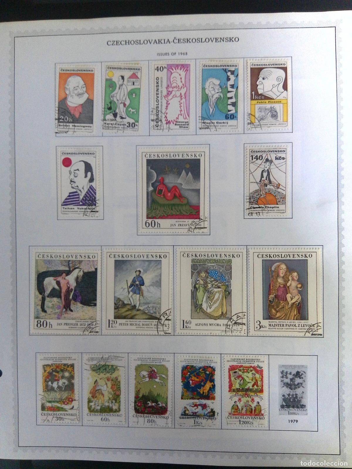 Sellos: CMI) 1968. CZECHOSLOVAKIA. PORTRAITS OF WRITERS SUCH AS HEMINGWAY AND SHAW, ART BY ALFONS MUCHA, AND