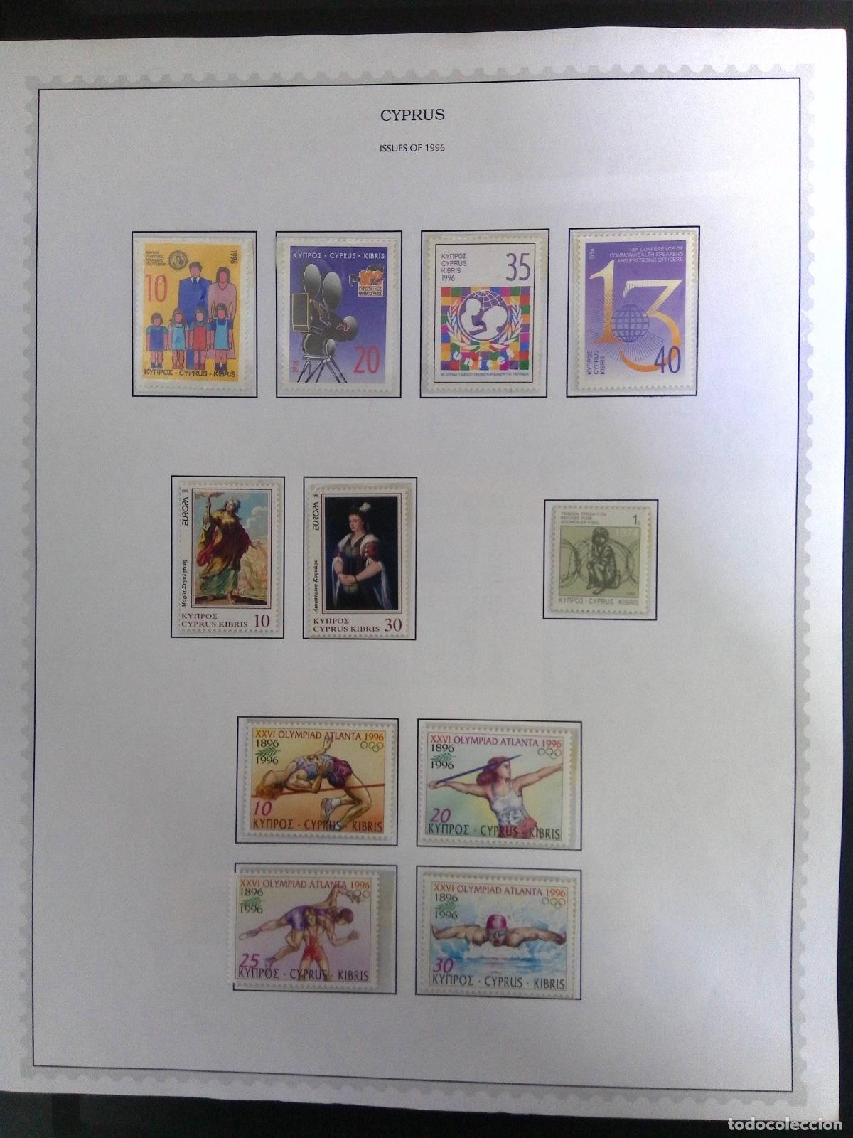 Sellos: CMI) 1996. CYPRUS. 1996 ATLANTA OLYMPIC GAMES (GYMNASTICS AND SWIMMING), UNICEF ART, AND UNIVERSAL P
