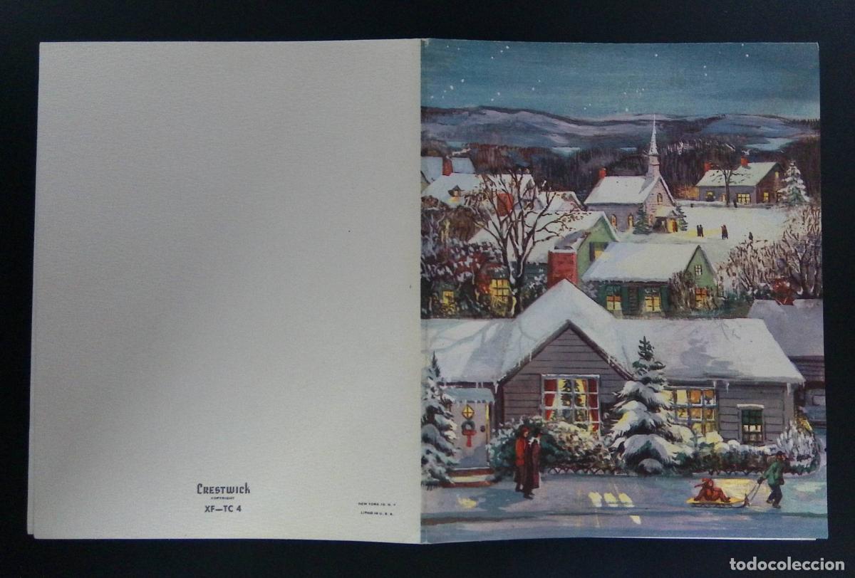 Francobolli: CMI) 1960. USA. SNOWY WINTER LANDSCAPE WITH RURAL ARCHITECTURE, A CHURCH, AND CHILDREN ON SLEDS; ART