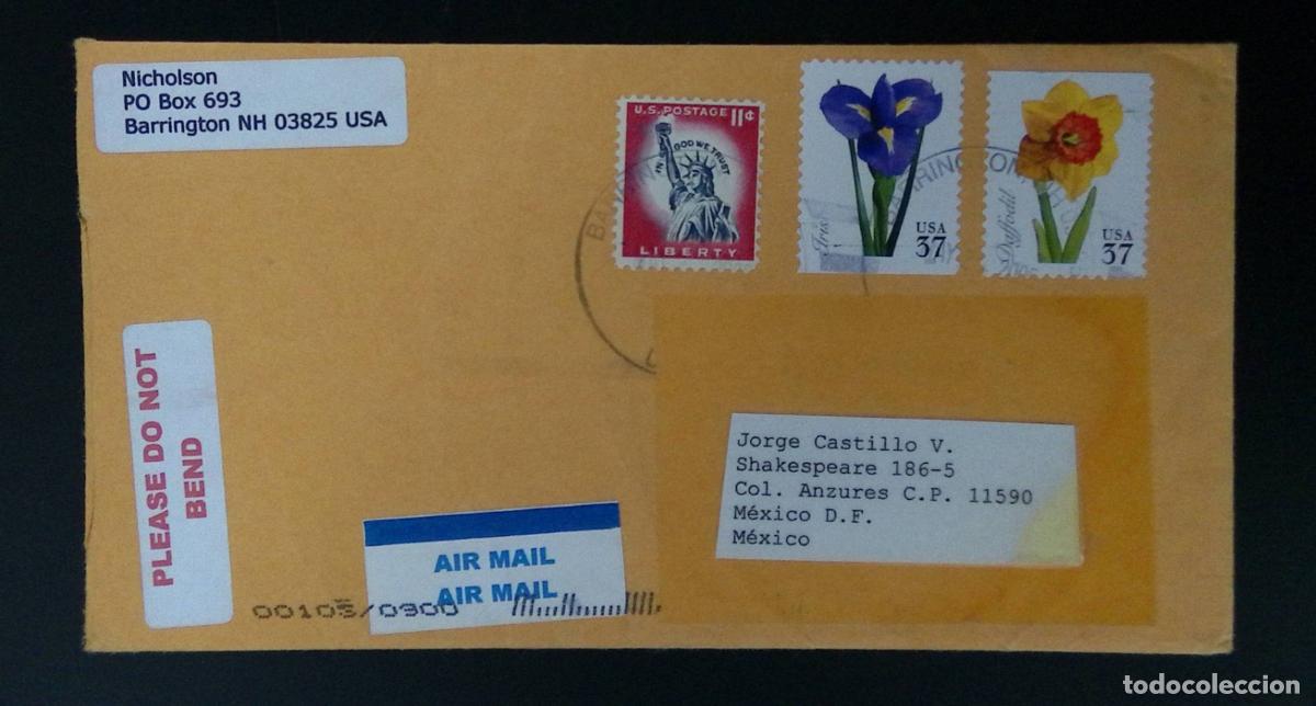 Francobolli: CMI) 2004. USA. STATUE OF LIBERTY. NATIONAL FLOWER SYMBOL. ENVELOPE SENT TO MEXICO. XF.