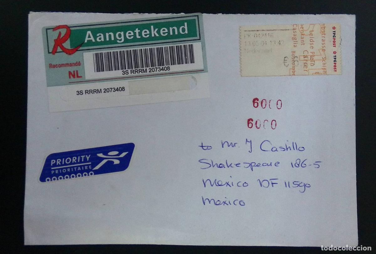 Francobolli: CMI) 2004. NETHERLANDS. TPG POST AUTOMATED REGISTERED POSTAGE. ENVELOPE SENT TO MEXICO. XF