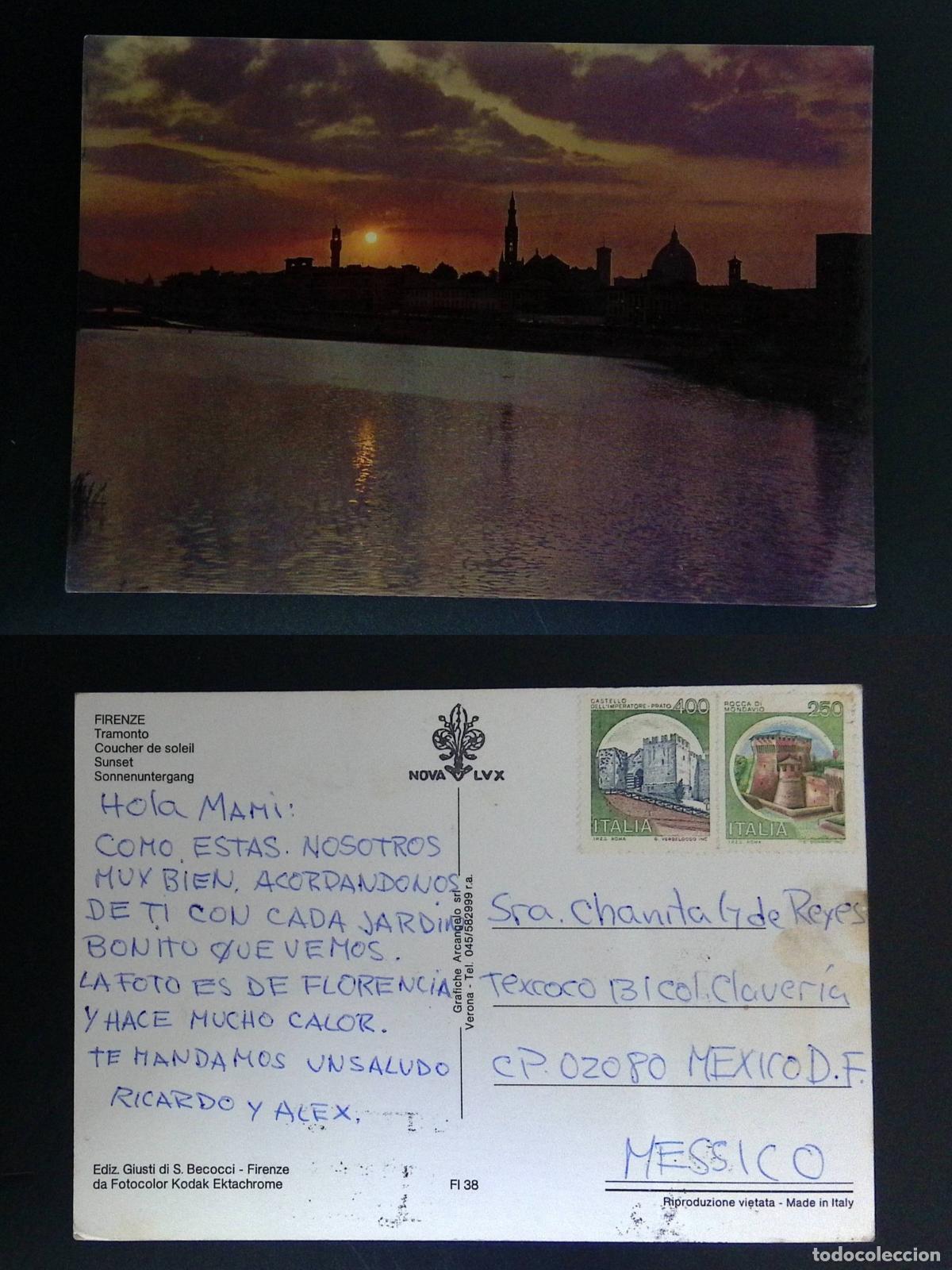Francobolli: CMI) 1984. ITALY. VIEW OF FLORENCE AT SUNSET. TOURIST POSTCARD. ILLUSTRATIONS OF ANCIENT CASTLES. SE