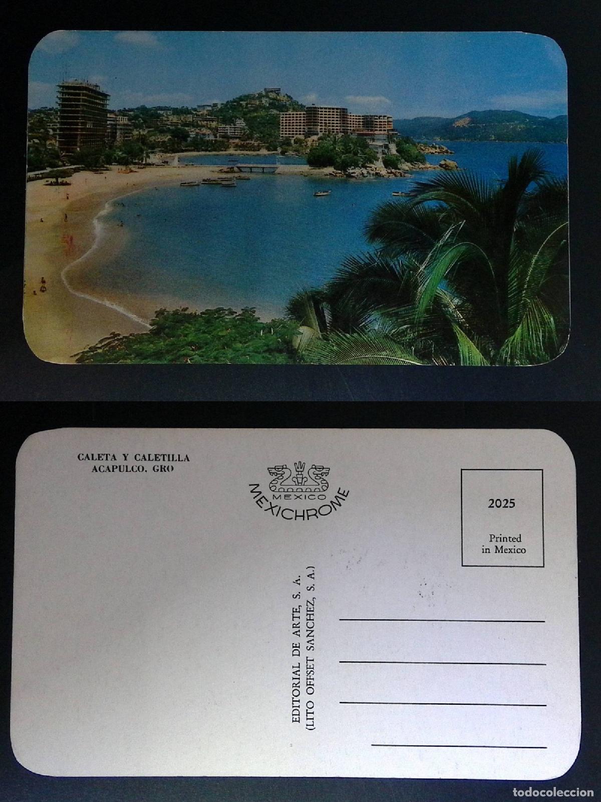 Sellos: CMI) 1970. MEXICO. PANORAMIC VIEW OF CALETA AND CALETILLA BEACHES IN ACAPULCO, FEATURING HOTEL COMPL