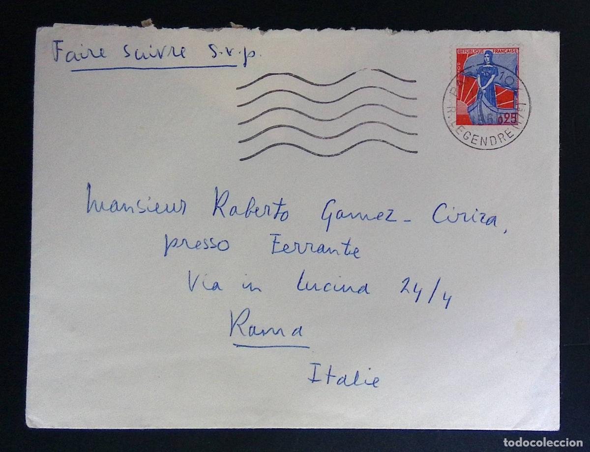 Sellos: CMI) 1962. FRANCE. STAMP FROM THE REPUBLIC ALLEGORICAL SERIES. COVER SENT TO ITALY. XF