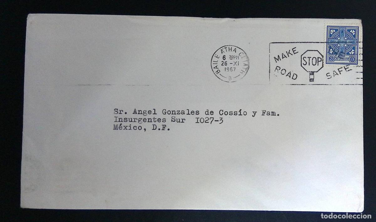 Francobolli: CMI) 1967. IRELAND. POSTAGE VIA A TRADITIONAL BLUE STAMP. COVER SENT TO MEXICO. XF.