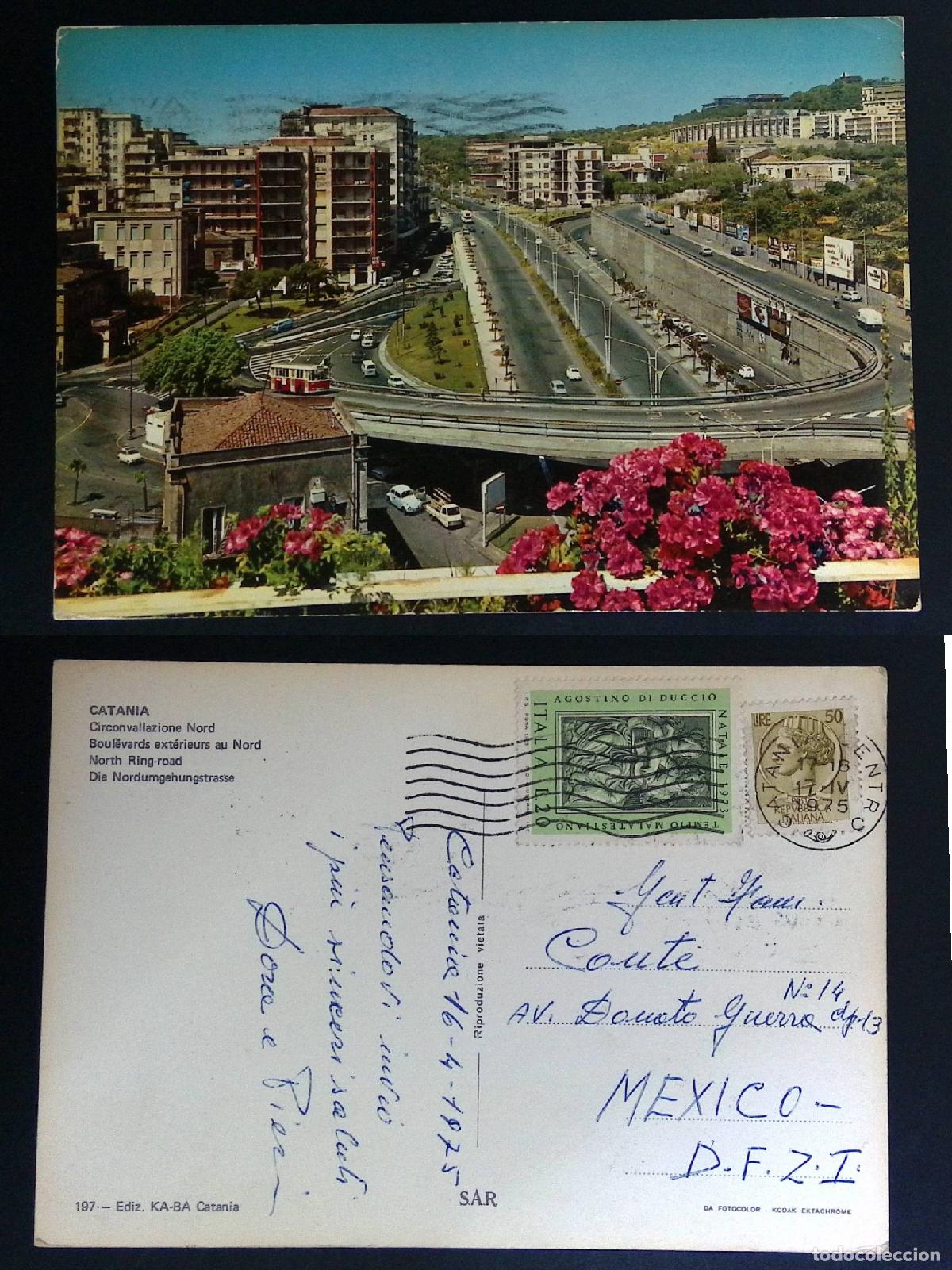 Sellos: CMI) 1975. ITALY. URBAN INFRASTRUCTURE OF THE NORTHERN RING ROAD IN CATANIA. POSTCARD. SACRED ART BY
