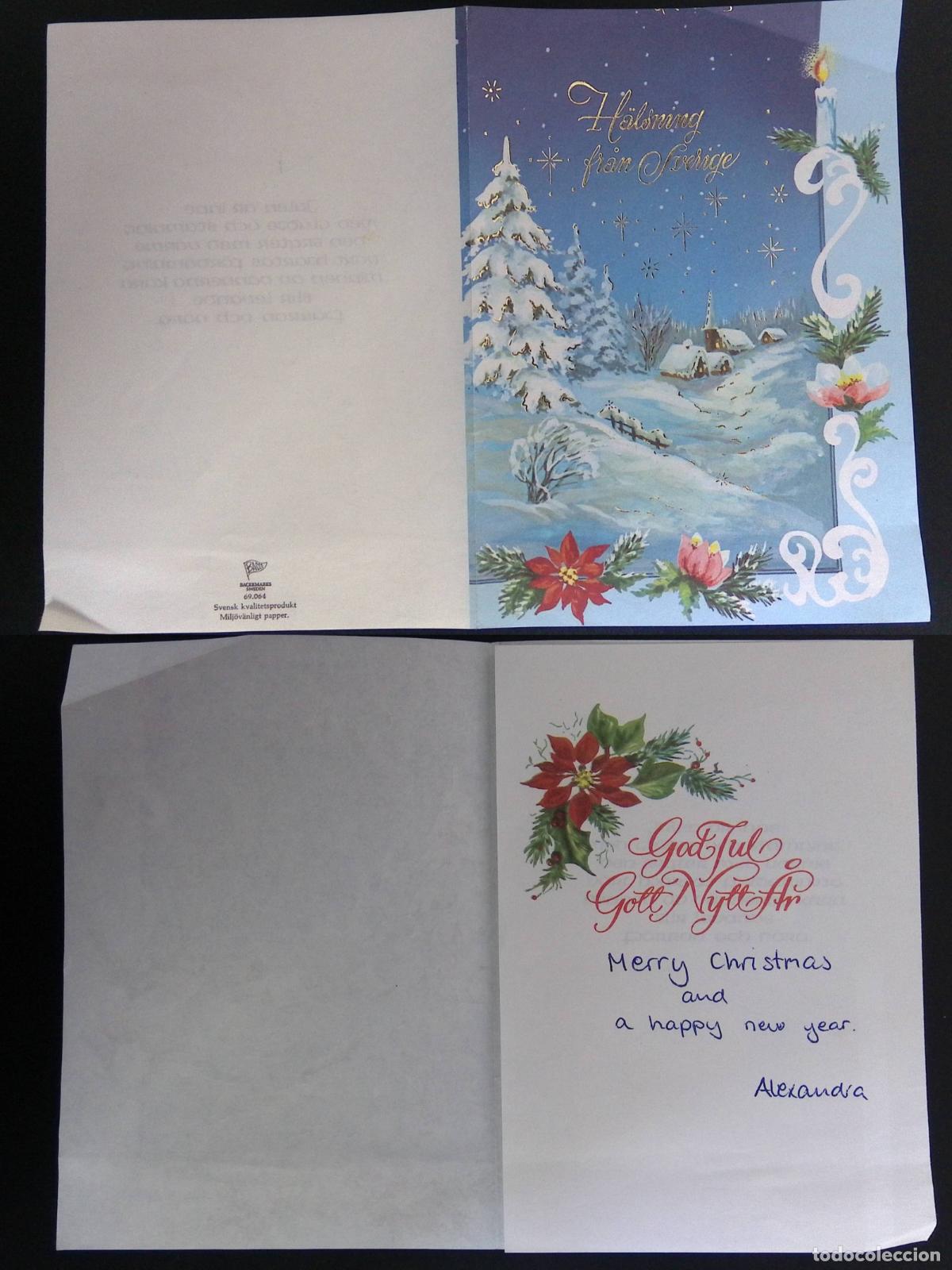 Stamps: CMI) 1955. SWEDEN. TRADITIONAL CHRISTMAS GREETING DESIGN. ILLUSTRATION OF CABINS IN A SNOWY WINTER L