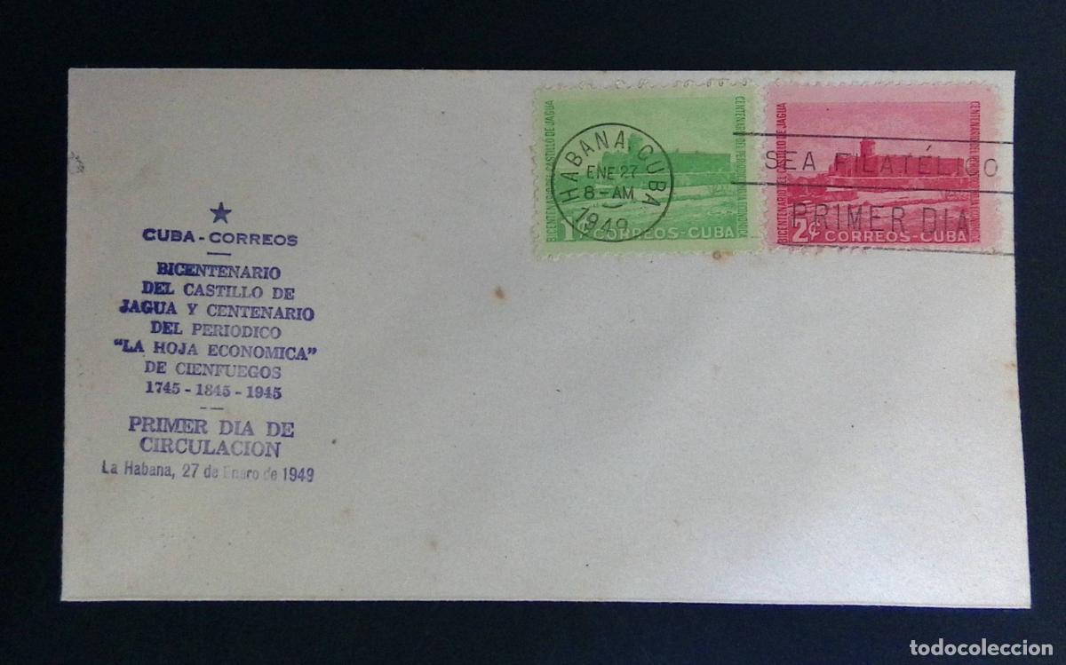 Stamps: CMI) 1949. CUBA. FDC. TRIBUTE TO THE BICENTENNIAL OF JAGUA CASTLE. NEWSPAPER BICENTENNIAL. XF.