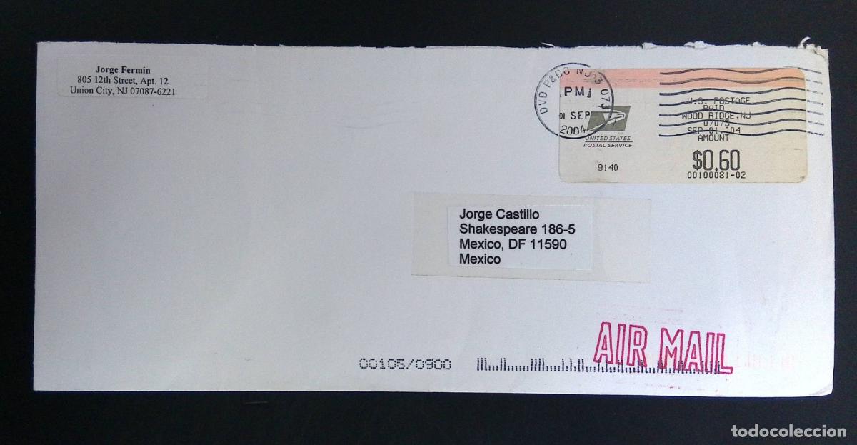 Stamps: CA) 2004. UNITED STATES. AUTOMATED MECHANICAL POSTAGE. COVER SENT TO MEXICO. XF