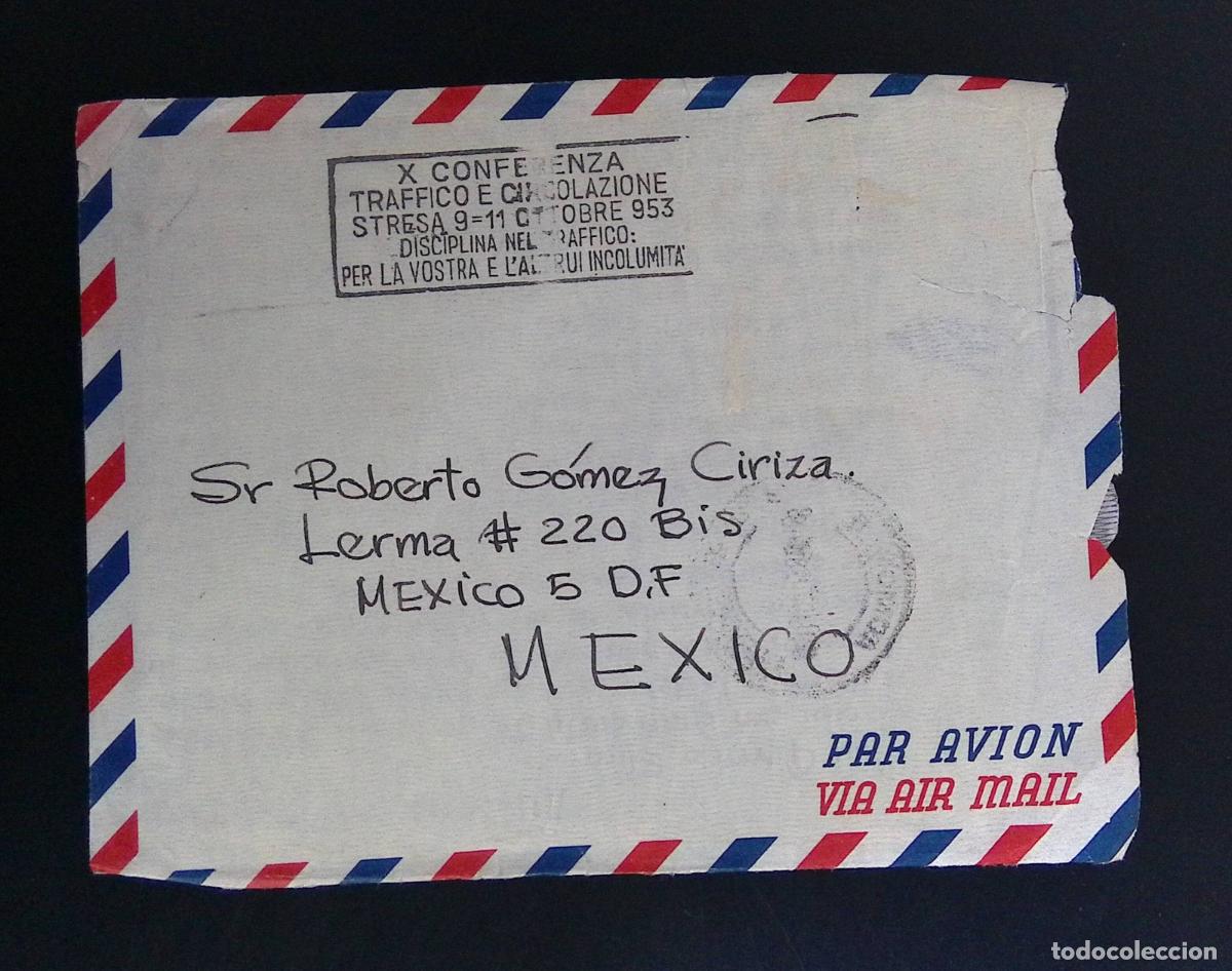 Sellos: CMI) 1953. ITALY. AIRMAIL CORRESPONDENCE. INCLUDES CENTRAL RECTANGULAR COMMEMORATIVE MARK. COVER SEN