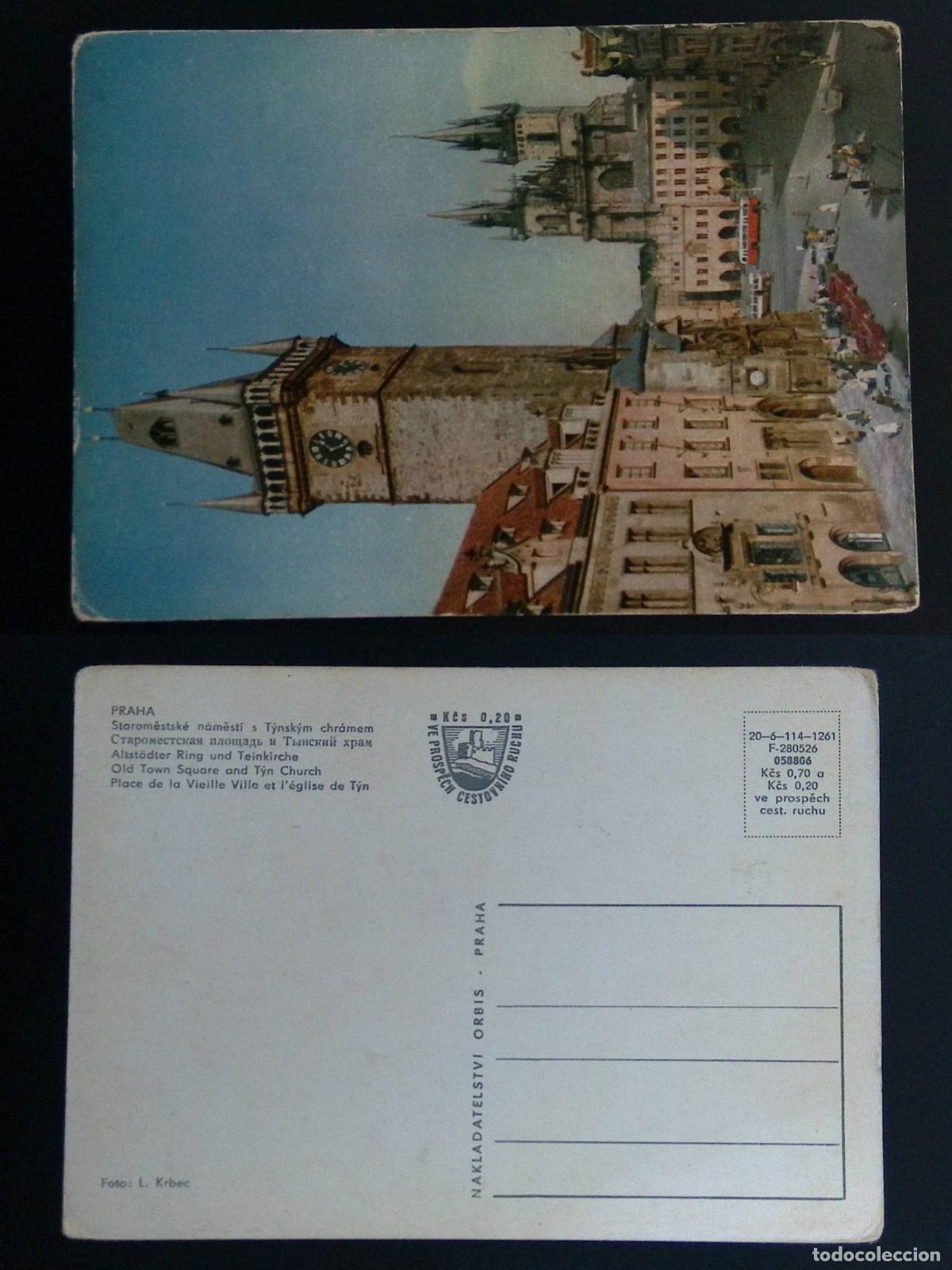 Sellos: CMI) 1965. CZECHOSLOVAKIA. HISTORIC CITYSCAPE OF OLD TOWN SQUARE AND THE CHURCH OF T&Yacute;N. POSTCARD. FY