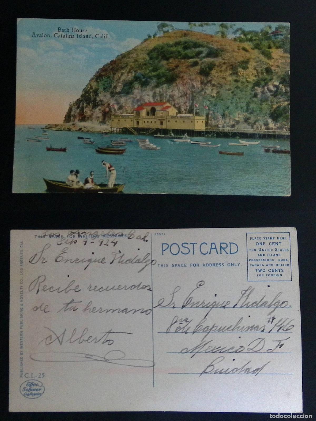 Sellos: CMI) 1924. UNITED STATES. VINTAGE POSTCARD FEATURING THE HISTORIC ARCHITECTURE OF THE BATHHOUSE AT A
