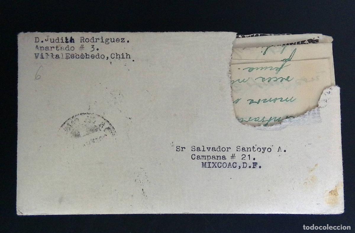Sellos: CMI) 1950 MEXICO. TYPEWRITTEN POSTAL COVER. ROUND CONTROL POSTAGE MARK. INTERNAL MAIL. XF