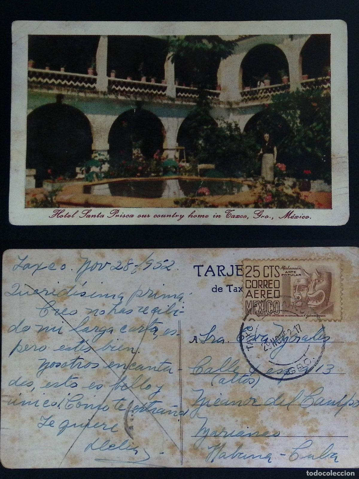 Stamps: CMI) 1952. MEXICO. HISTORICAL VIEW OF THE HOTEL SANTA PRISCA'S INTERIOR COURTYARD. FOLK ART FEATURIN