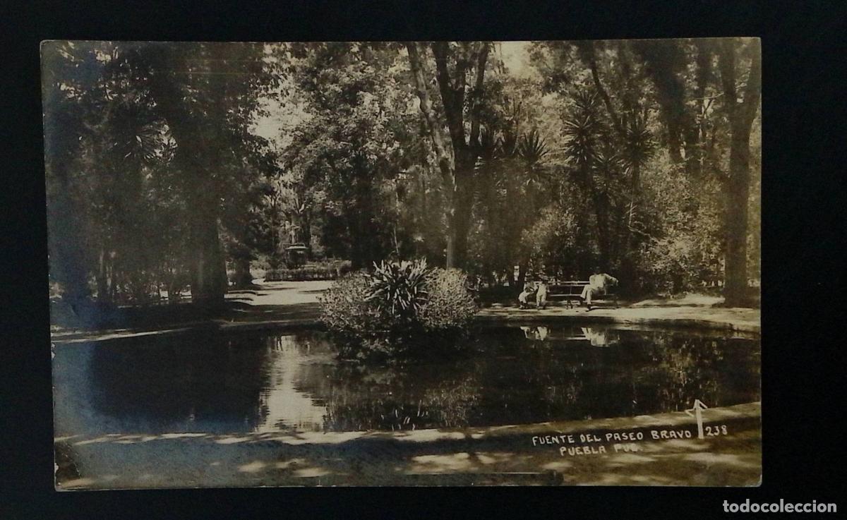 Stamps: CMI) 1940. MEXICO. SEPIA-TONED VIEW OF THE INNER LAKE AND THE FOUNTAIN GARDENS AT PASEO BRAVO. POSTC