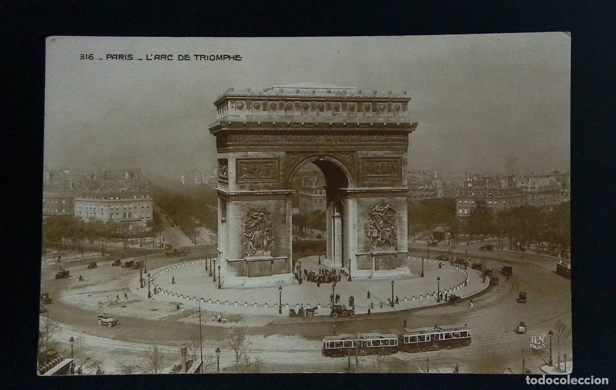 Stamps: CMI) 1910. FRANCE. CITYSCAPE OF THE PLACE DE L'&Eacute;TOILE AND THE ARC DE TRIOMPHE, FEATURING TRAMS AND V