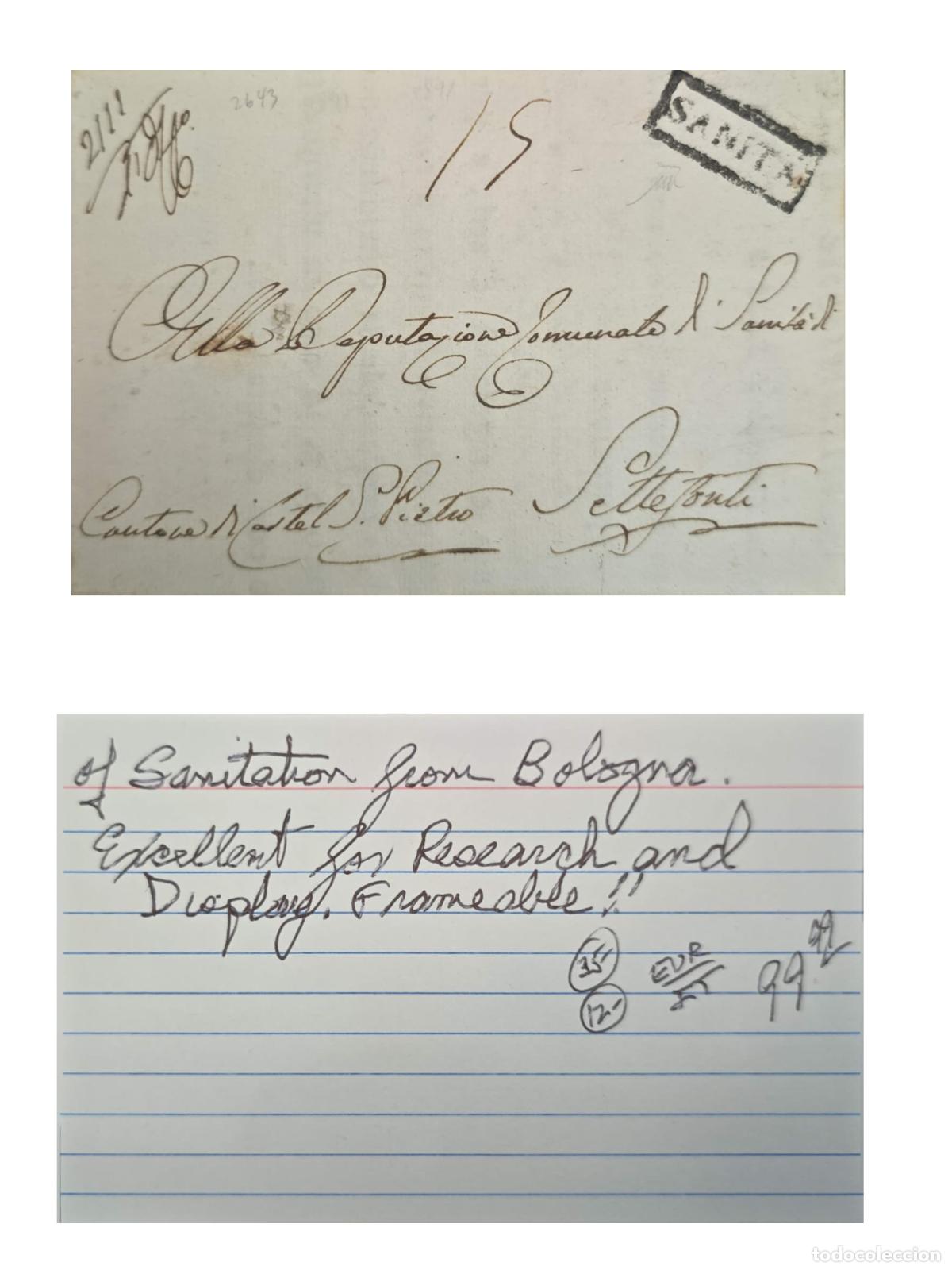 Sellos: CMI) 1899. ITALY. SANITARY CERTIFICATION DOCUMENT ISSUED BY THE &rdquo;DEPUTAZIONE COMUNALE DI SANIT&Agrave;&rdquo; (MU