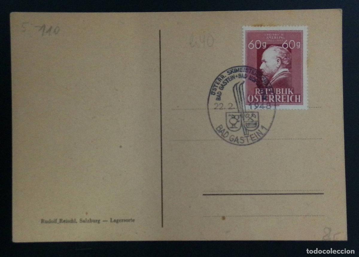 Sellos: CMI) 1948. AUSTRIA. POSTCARD. CIVIL PORTRAIT OF FRIEDRICH AMERLING. XF.