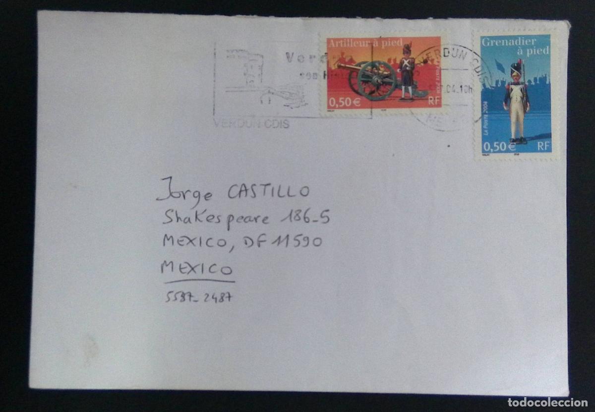 Timbres: CMI) 2004. FRANCE. FOOT ARTILLERYMAN WITH CANNON AND INFANTRY GRENADIER SOLDIER. AIRMAIL COVER SENT