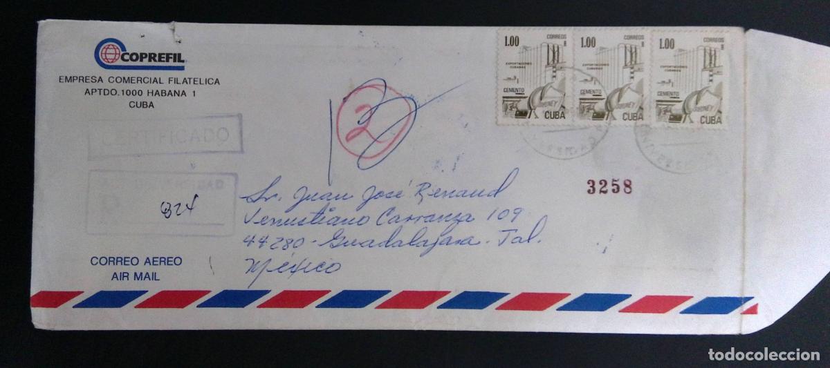 Sellos: CMI) 1985. CUBA. CONSTRUCTION MACHINERY AND CEMENT INDUSTRY. AIRMAIL COVER SENT TO MEXICO. XF