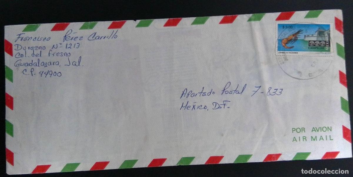 Sellos: CMI) 1995. M&Eacute;XICO. EXPORT SHRIMP CRUSTACEAN AND MAP OF CAMPECHE. AIRMAIL. XF