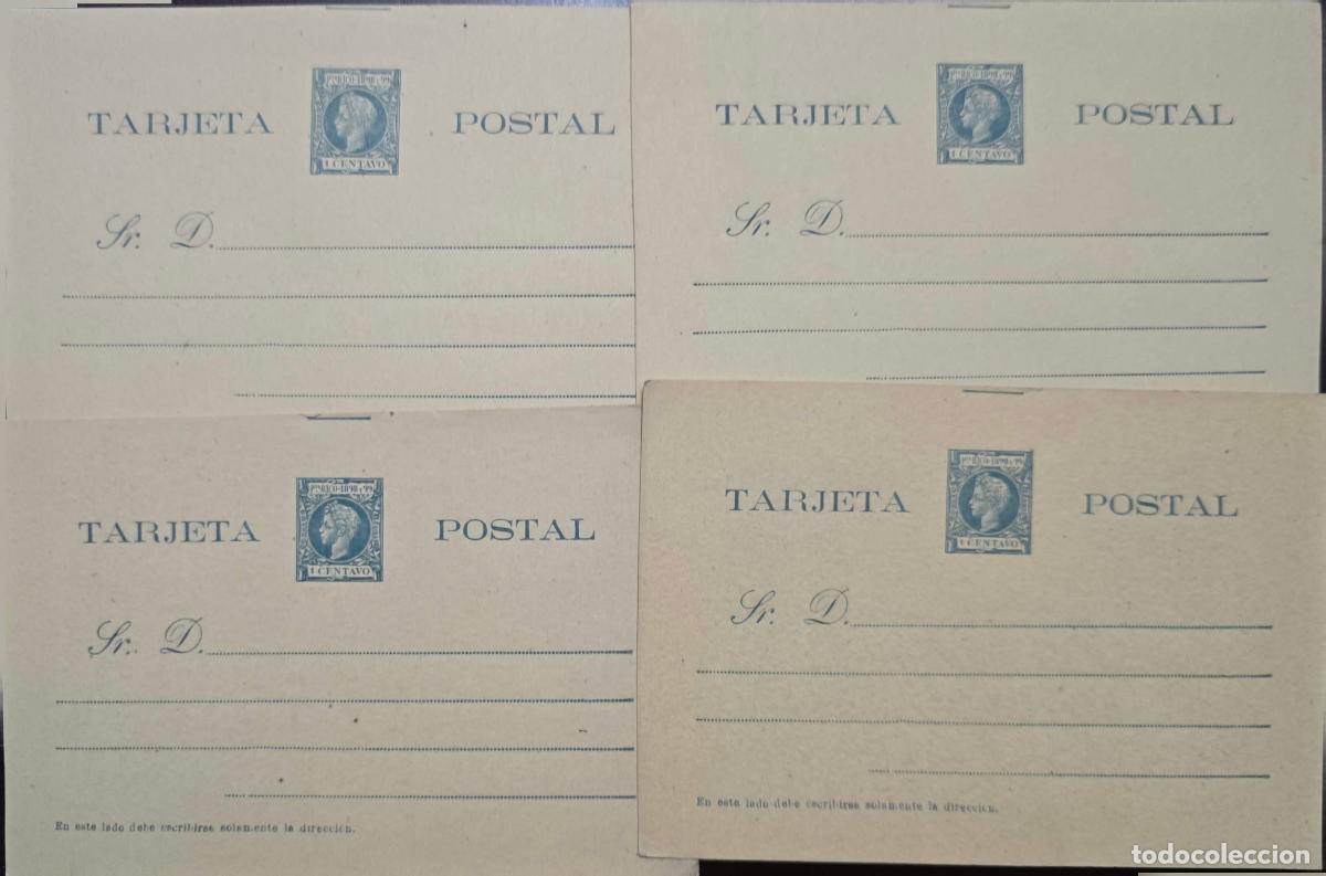 Sellos: CMI) 1899. PUERTO RICO. CLASSIC QUEEN PROFILE IN BLUE MEDALLION. STATIONERY POSTCARDS. XF