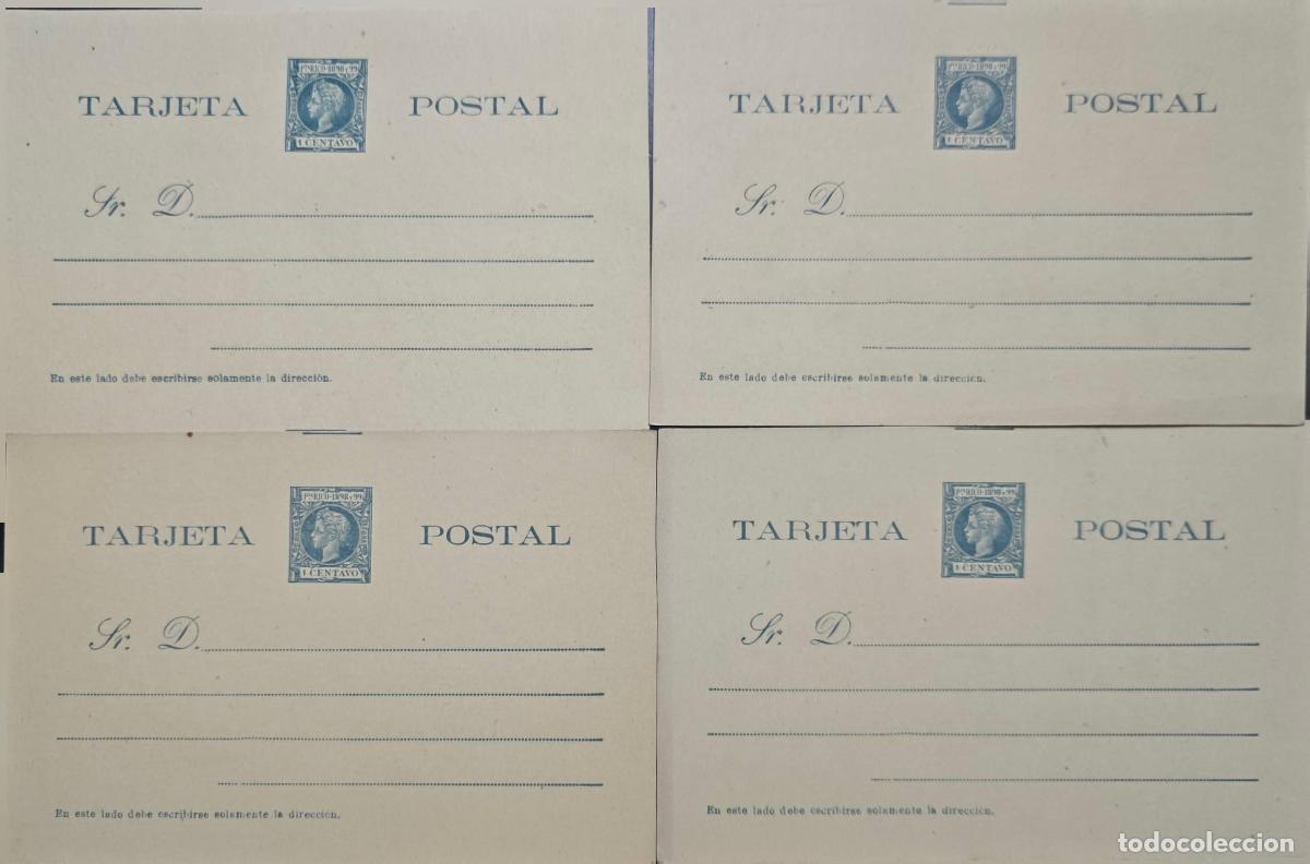 Sellos: CMI) 1898. PUERTO RICO. CLASSIC QUEEN PROFILE IN BLUE MEDALLION. STATIONERY POSTCARDS. XF