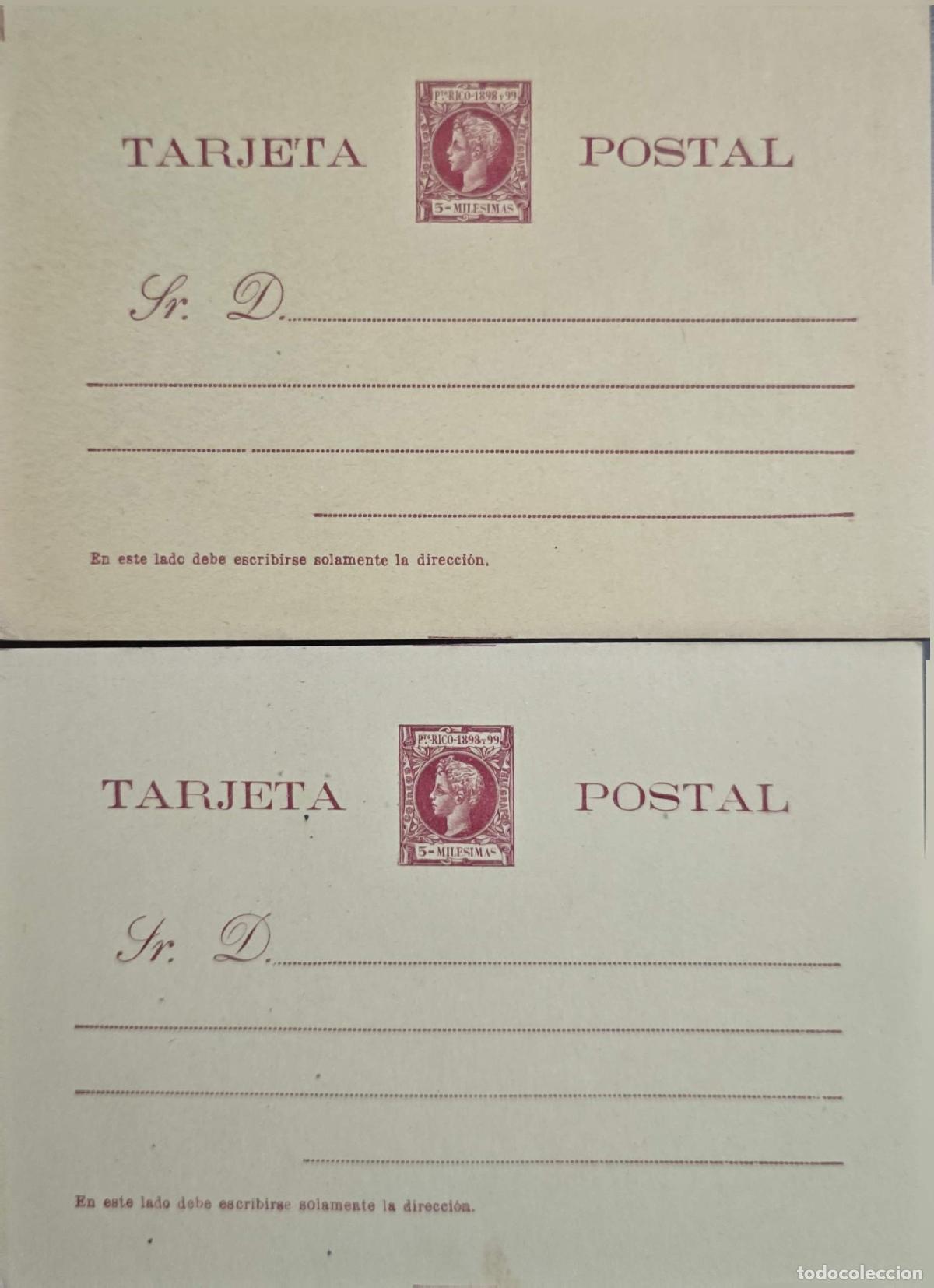 Sellos: CMI) 1898. PUERTO RICO. CLASSIC QUEEN PROFILE IN RED MEDALLION. STATIONERY POSTCARDS. XF