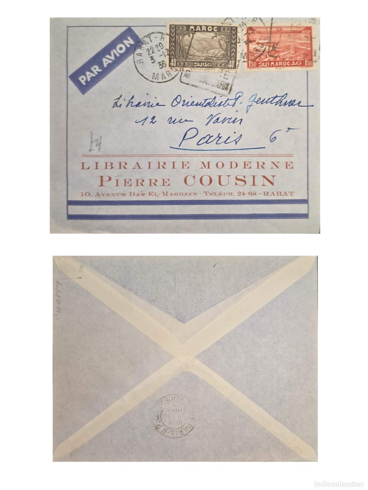 Selos: CMI) 1938. MOROCCO. ARCHITECTURAL LANDSCAPE OF MOULAY IDRISS CITY AND COASTAL TOWN. AIRMAIL COVER SE
