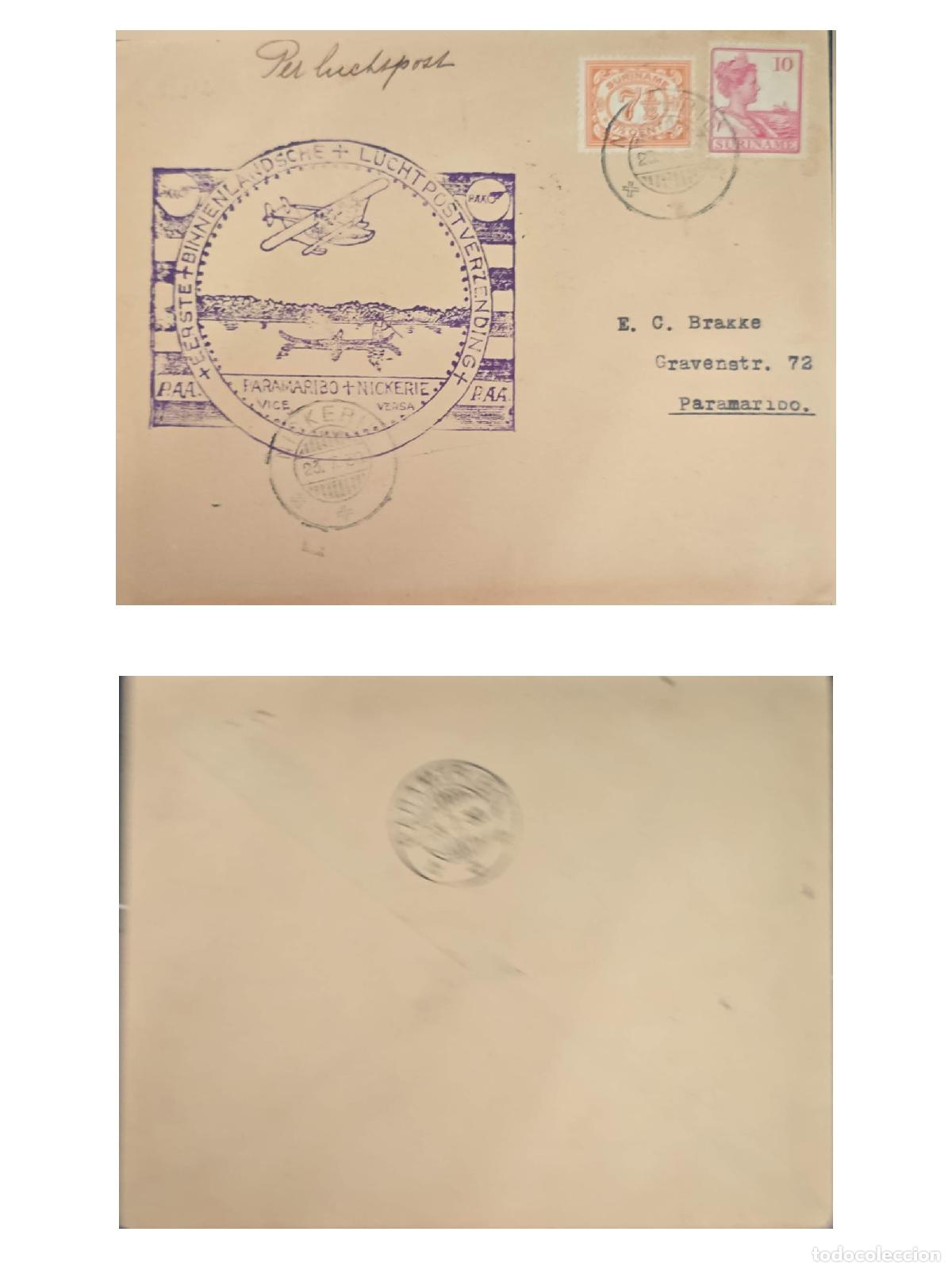 Selos: CMI) 1930. SURINAME. QUEEN WILHELMINA PORTRAIT IN A PINK TONE MEDALLION. AIRMAIL. FYV. XF