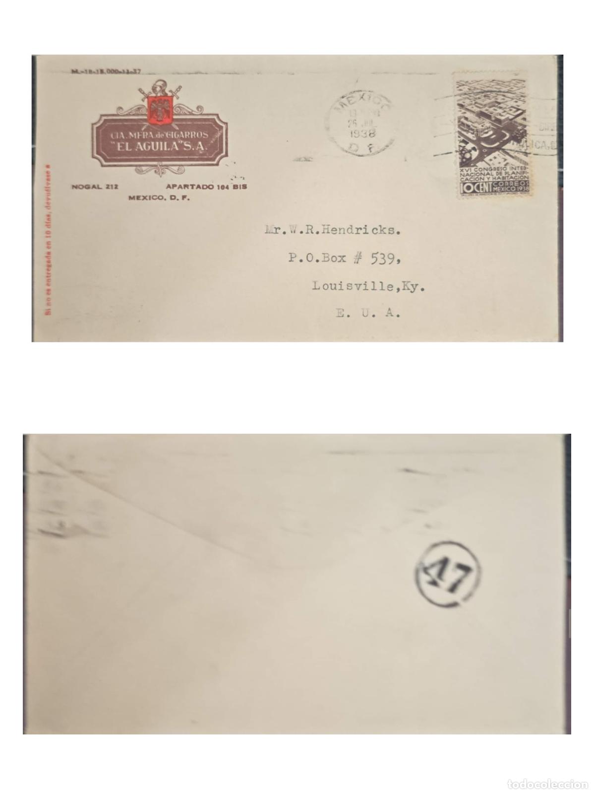 Sellos: CMI) 1938. M&Eacute;XICO. MODERN URBAN ARCHITECTURE COMPLEX OF THE INTERNATIONAL PLANNING CONGRESS. COVER S