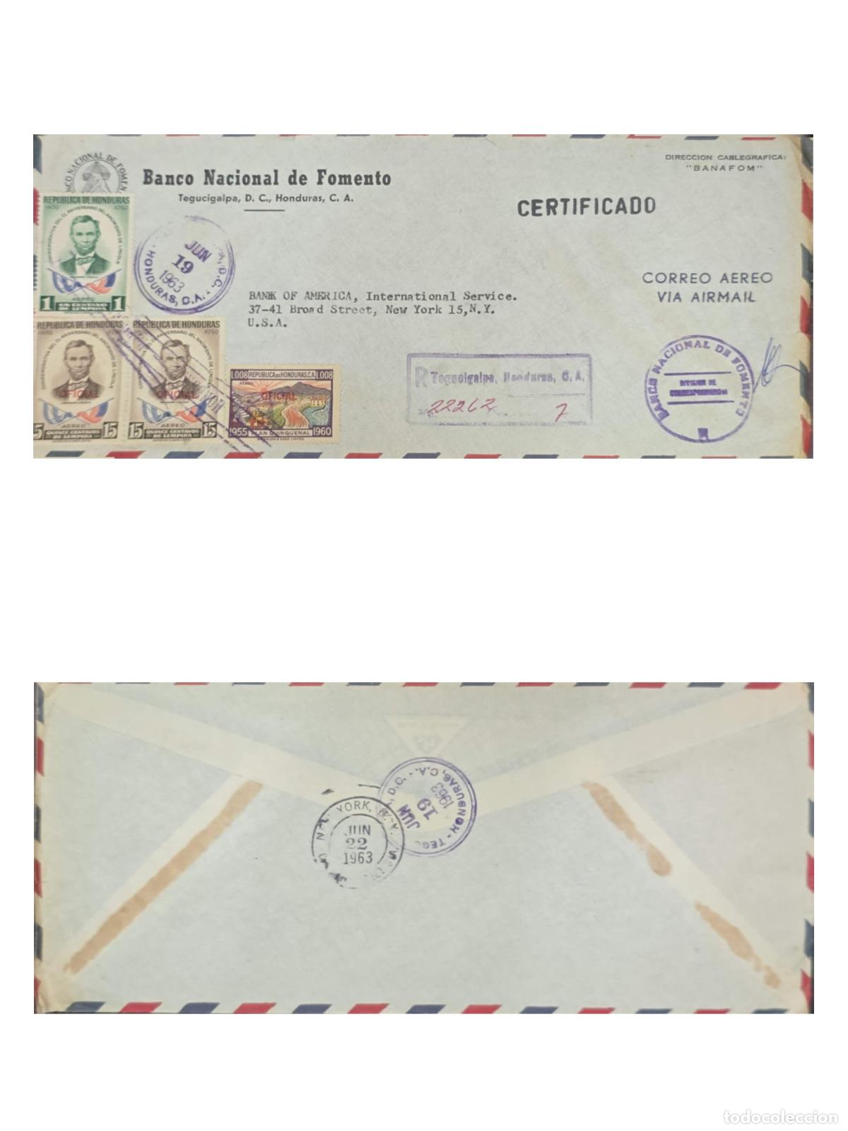 Sellos: CMI) 1963. HONDURAS. HISTORICAL PORTRAIT OF ABRAHAM LINCOLN AND NATURAL LANDSCAPE WITH COMMEMORATIVE