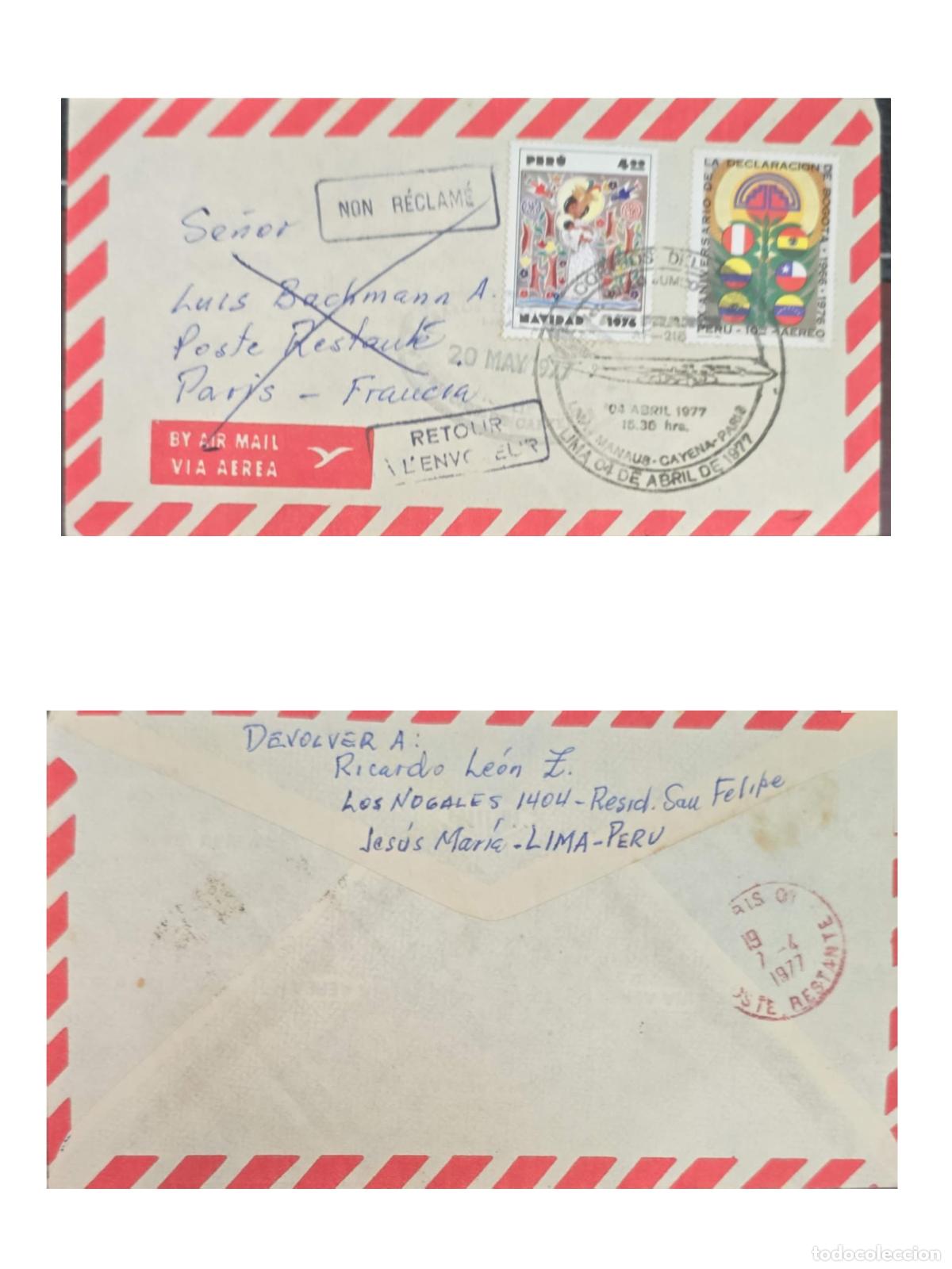 Sellos: CMI) 1977. PER&Uacute;. COMMEMORATIVE CHRISTMAS SCENE WITH ALLEGORICAL FIGURE AND SET OF CONTINENTAL FLAGS.