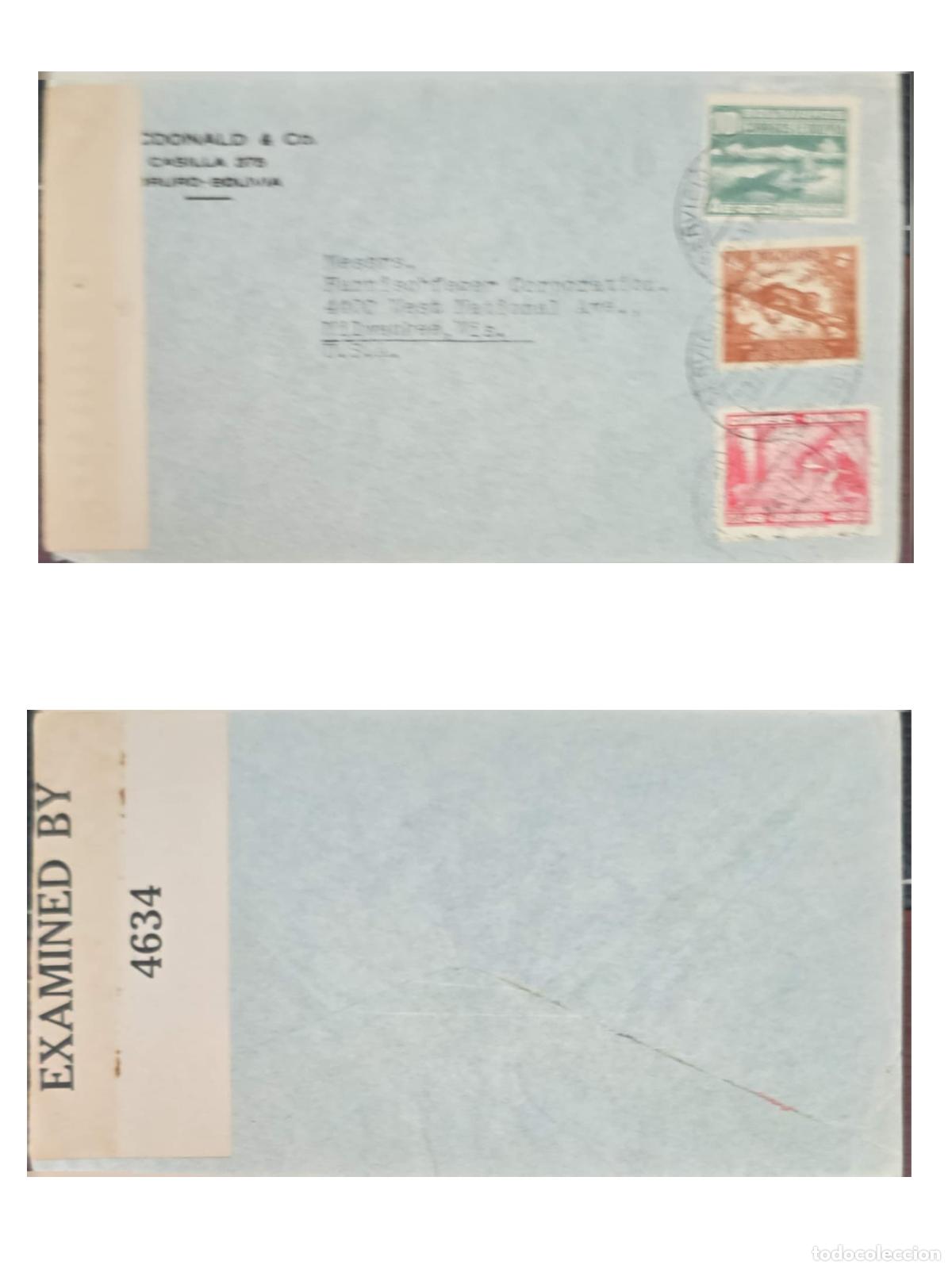 Selos: CMI) 1942. BOLIVIA. GENERAL VIEW OF THE GATE OF THE SUN IN TIAHUANACO AND AIRPLANES IN FLIGHT. AIRMA