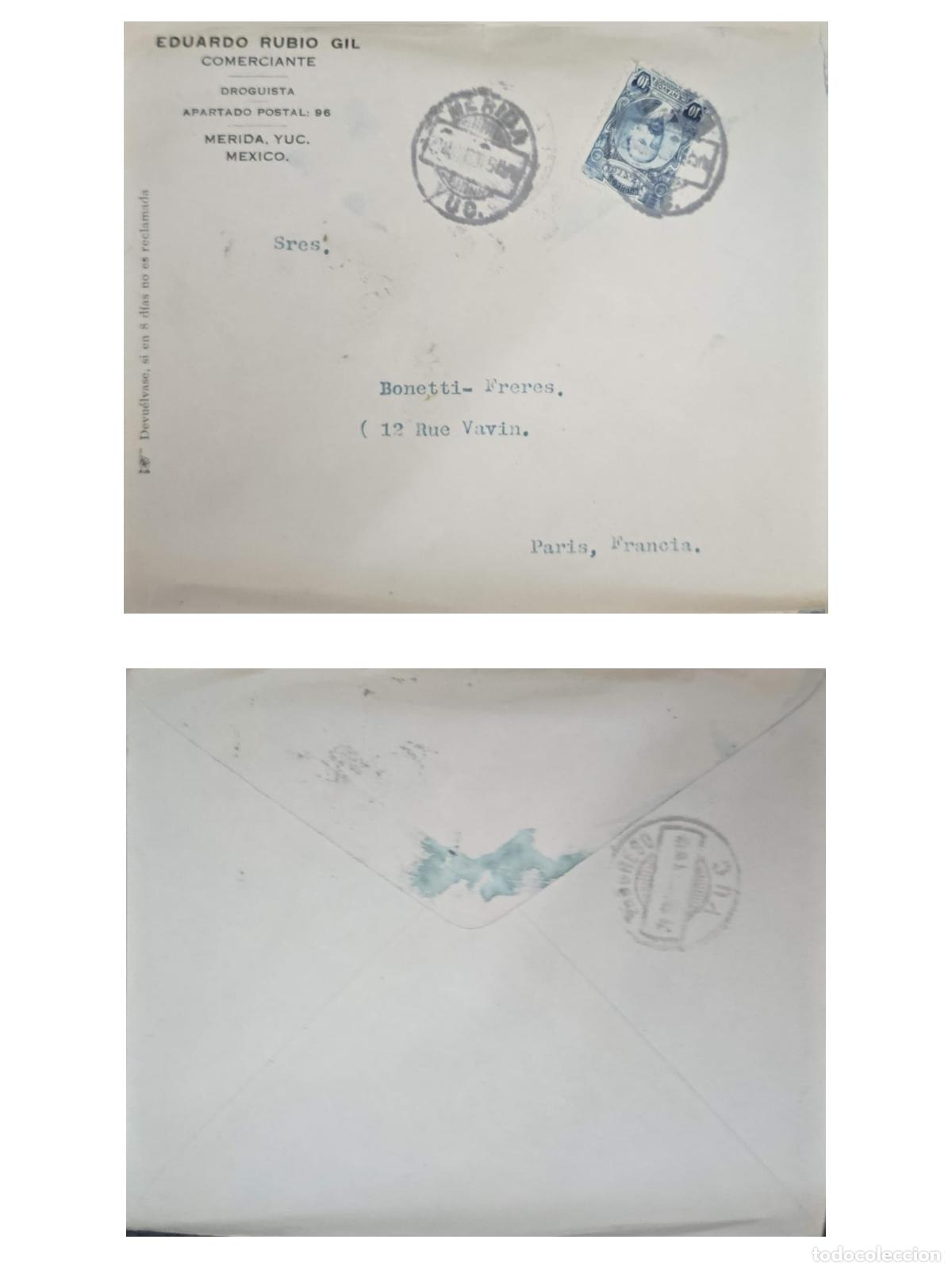 Selos: CMI) 1910. M&Eacute;XICO. CLASSIC FRANCISCO I. MADERO PROFILE IN A BLUE TONE OVAL GEOMETRIC FRAME. COVER SE