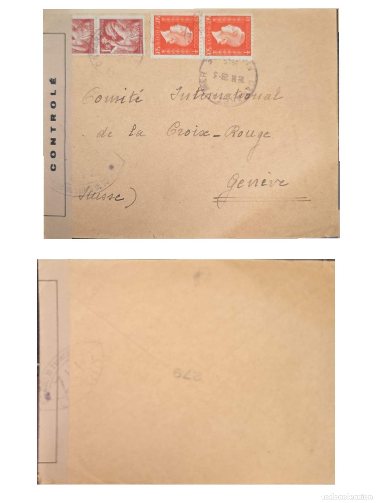Selos: CMI) 1943. FRANCIA. MONOCHROMATIC RED TONE FRAMES WITH HISTORICAL PROFILES AND ALLEGORICAL EMBRACE S