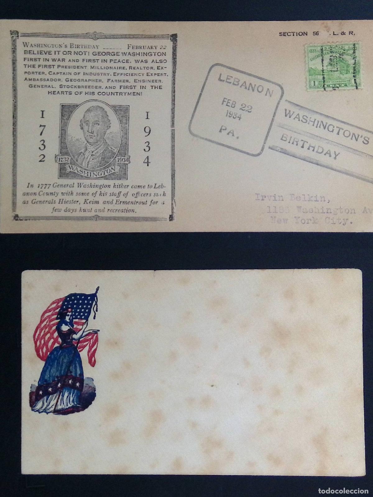 Selos: CMI) 1933. UNITED STATES. RECTANGULAR COMMEMORATIVE BUILDING, GREEN TONE. DEPICTS WASHINGTON. COVER