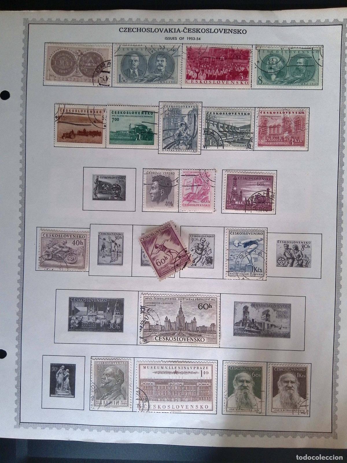 Timbres: CMI) 1953-1954. CZECHOSLOVAKIA. ARCHITECTURAL FACHADE OF THE LENIN MUSEUM IN PRAGUE, PORTRAIT OF LEO
