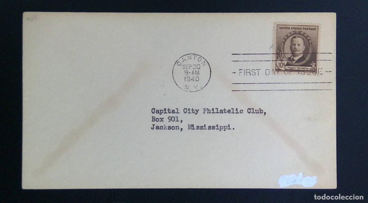 Timbres: CMI) 1940. UNITED STATES. COMMEMORATIVE OVAL PORTRAIT OF ARTIST FREDERIC REMINGTON IN TONE. FDC. FAM