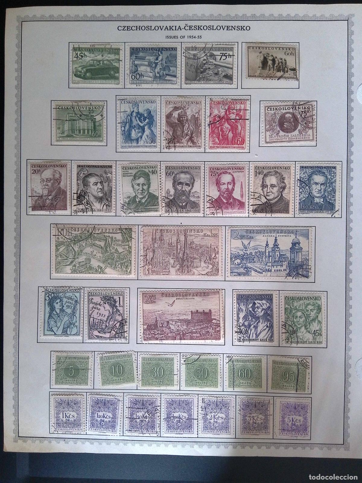 Timbres: CMI) 1954-1955. CZECHOSLOVAKIA. VINTAGE CIVIL CAR, PORTRAITS OF HISTORICAL FIGURES, TRADITIONAL COUP