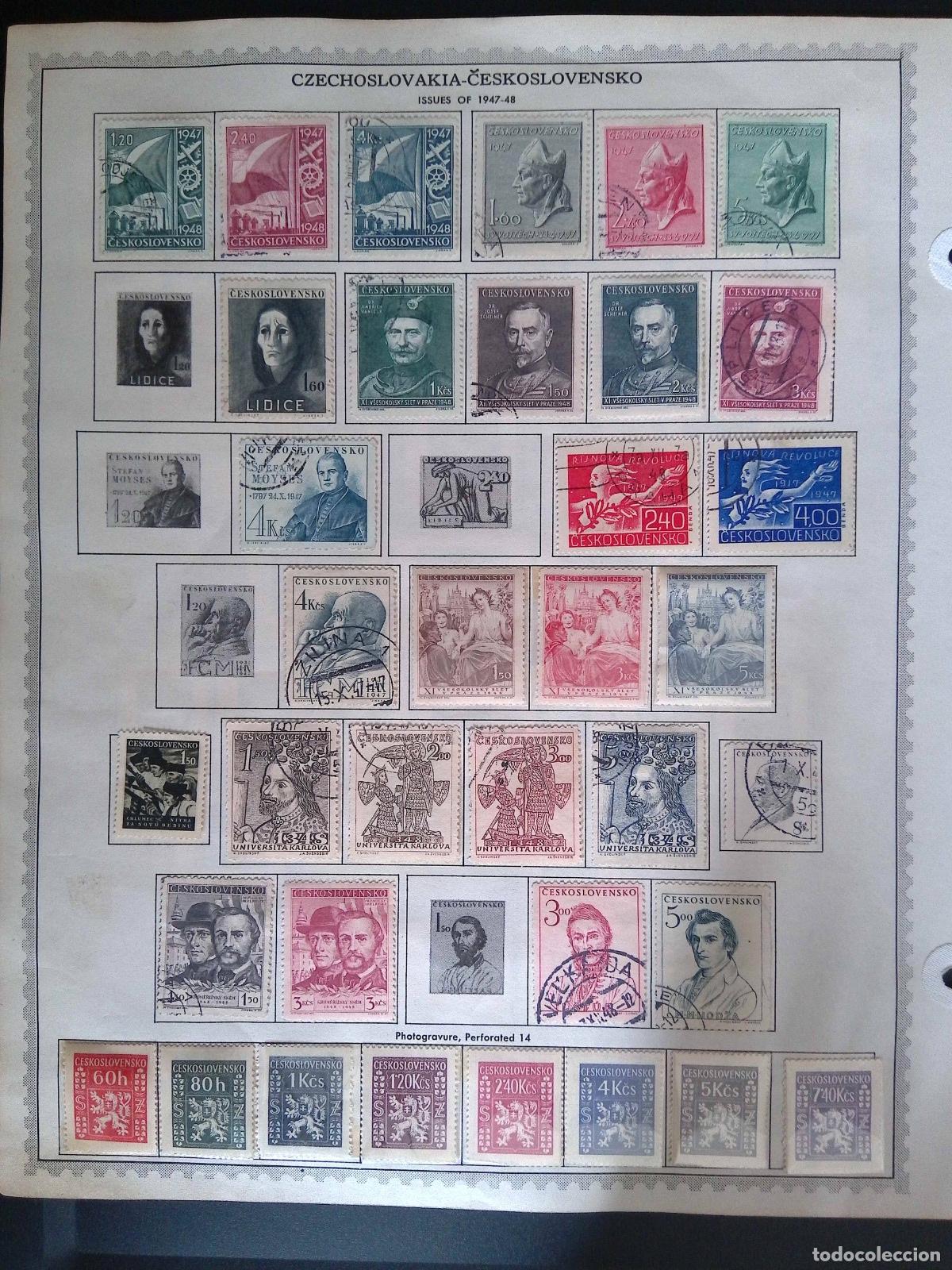 Sellos: CMI) 1947-1948. CZECHOSLOVAKIA. COMMEMORATIVE PORTRAITS OF LIDICE VICTIMS, COMPOSITIONS OF HISTORICA