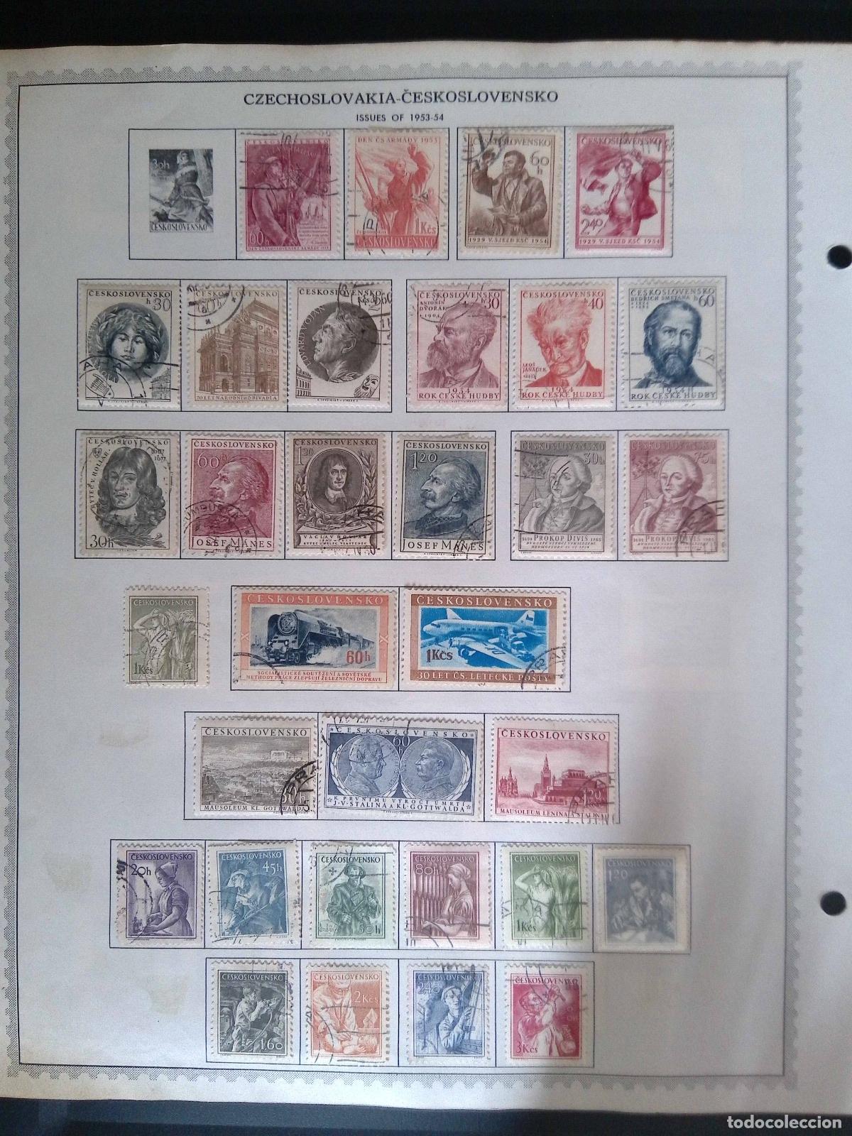 Sellos: CMI) 1953-1954. CZECHOSLOVAKIA. STEAM LOCOMOTIVE, CIVIL AIRPLANES IN FLIGHT, PORTRAITS OF COMPOSER A